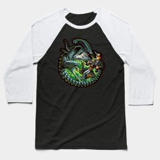 alien vs MIB Baseball T-Shirt